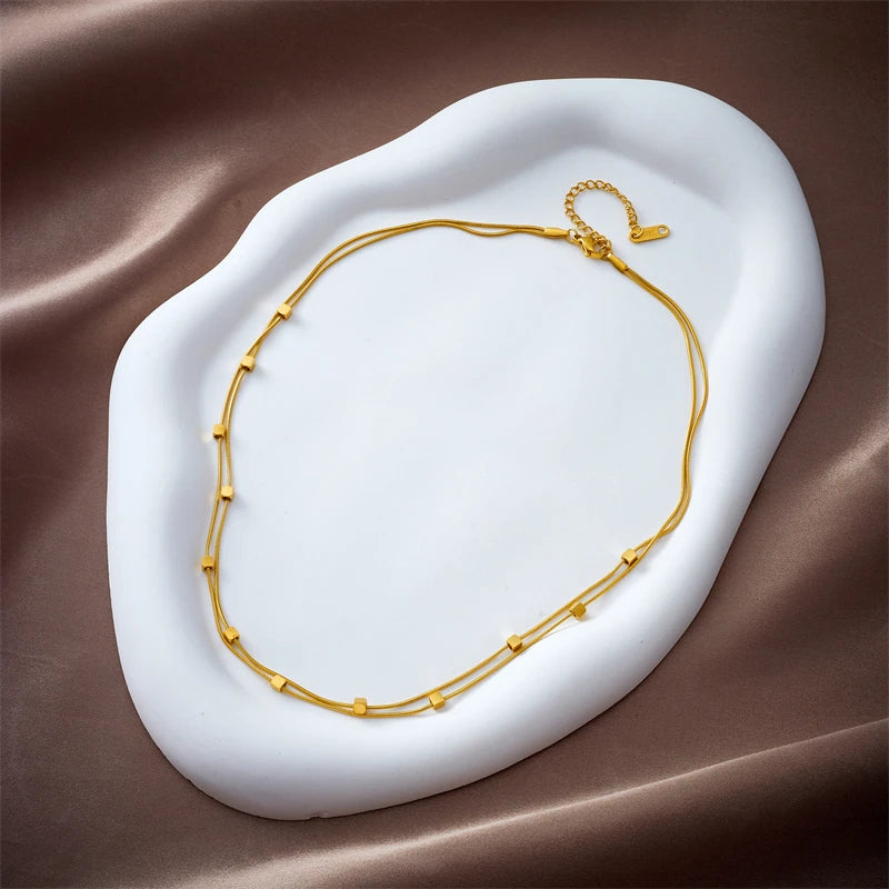 Minimal Bead Chain Necklace