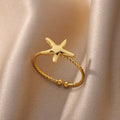 Shell & Star Open Ring on a clean product background