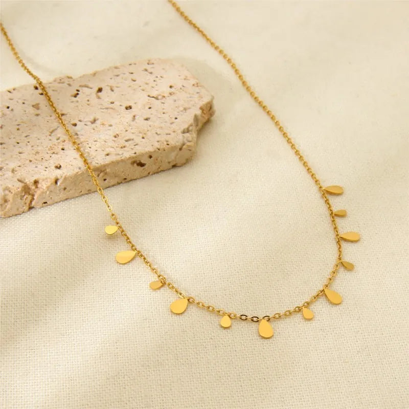 Zircon Waterdrop Pendant Necklace on a clean product background