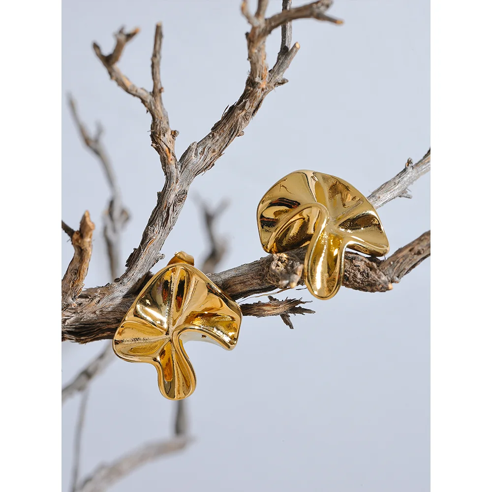 Irregular Flower Metal Earrings