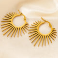 Textured Bamboo Hoop Earrings on a clean product background
