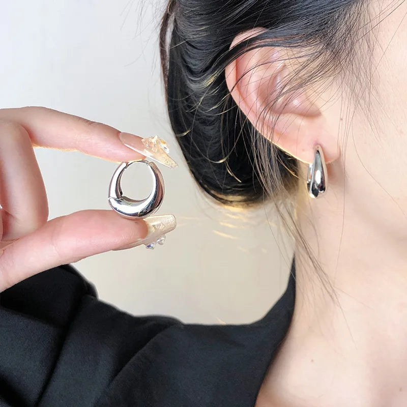 Smooth Chunky Hoop Earrings