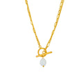 Pearl Toggle Layered Necklace on a clean product background