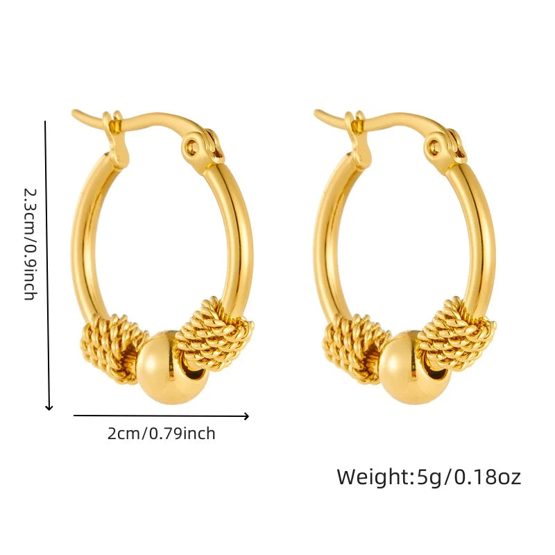 Woven Round Hoop Earrings on a clean product background