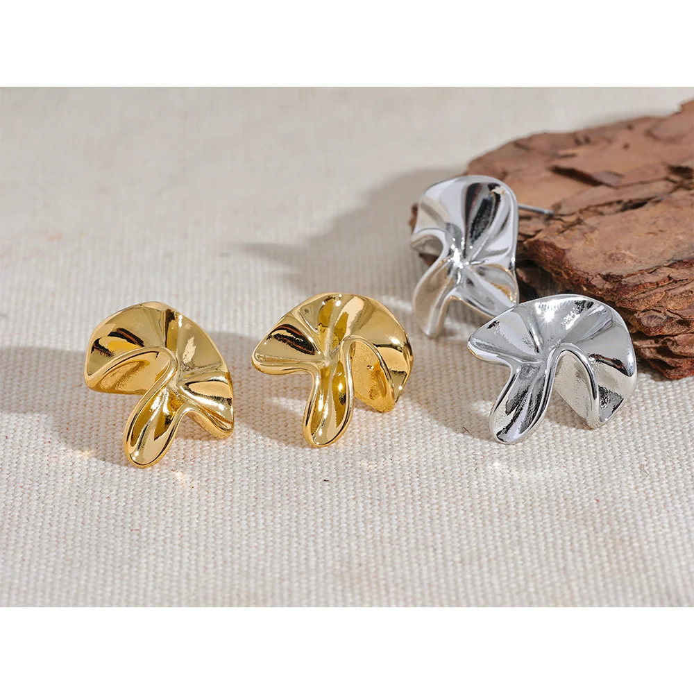 Irregular Flower Metal Earrings