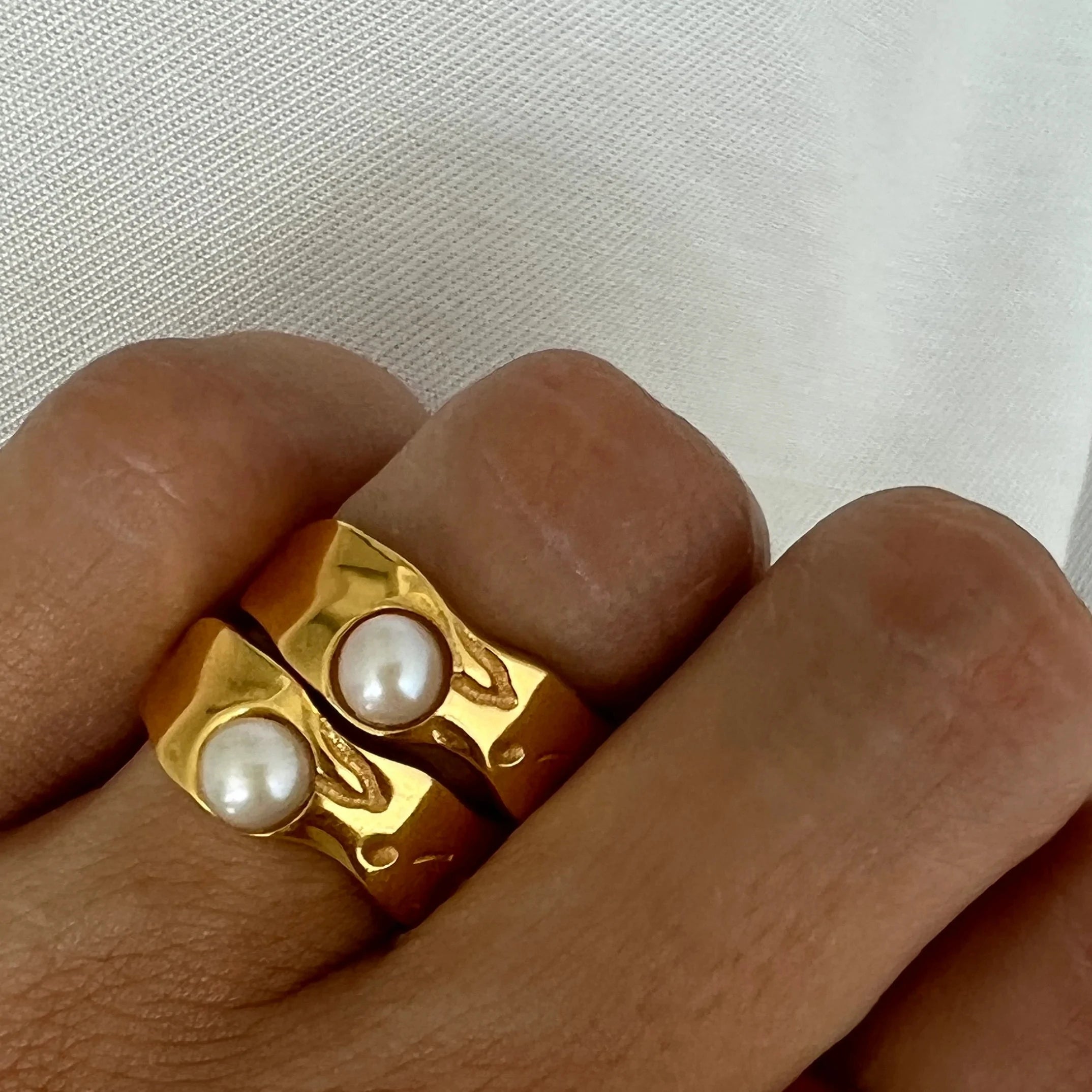 Pearl & Stone Gold Ring