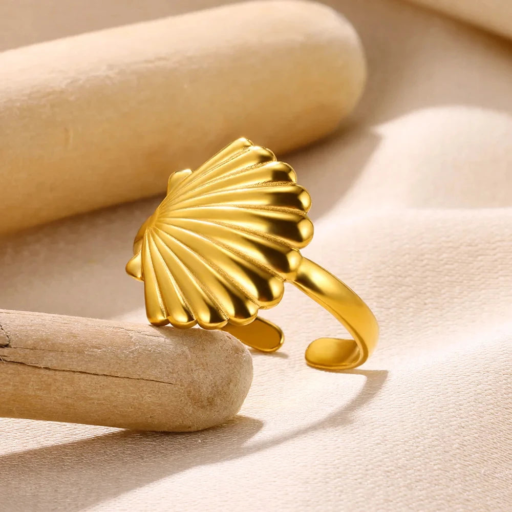Shell & Star Open Ring
