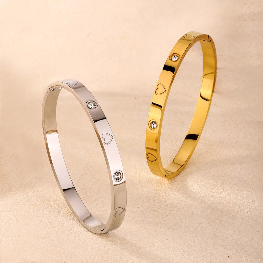 Heart CZ Cuff Bracelet