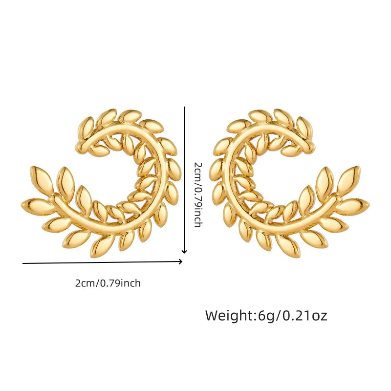 Gold Heart Stud Earrings
