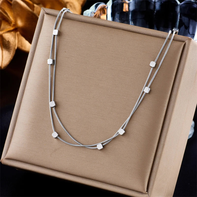 Minimal Bead Chain Necklace