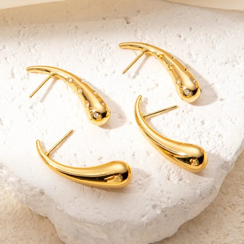 Textured Bamboo Hoop Earrings