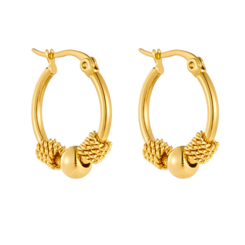 Woven Round Hoop Earrings