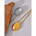 Long Oval Pendant Necklace on a clean product background