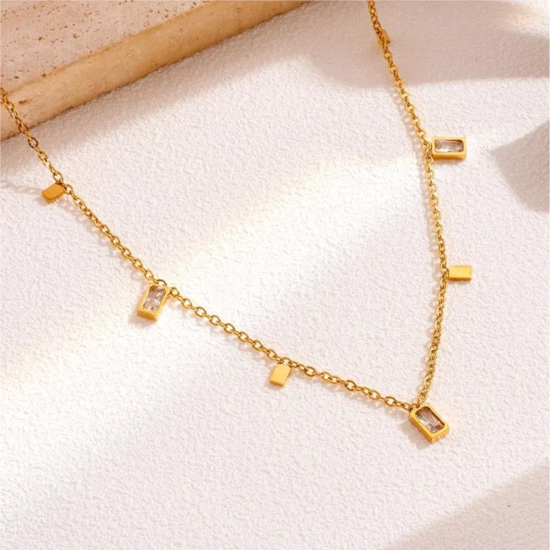 Zircon Waterdrop Pendant Necklace