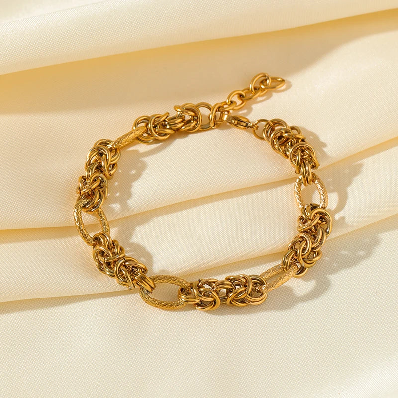 Twisted Gold Stainless Steel Bracelet