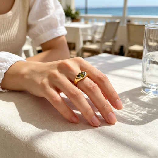 Coloured Zircon Signet Ring