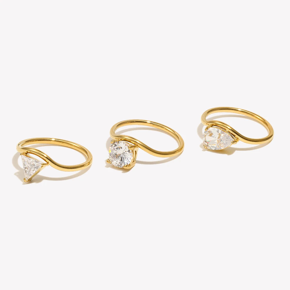Minimal Wave Zircon Ring