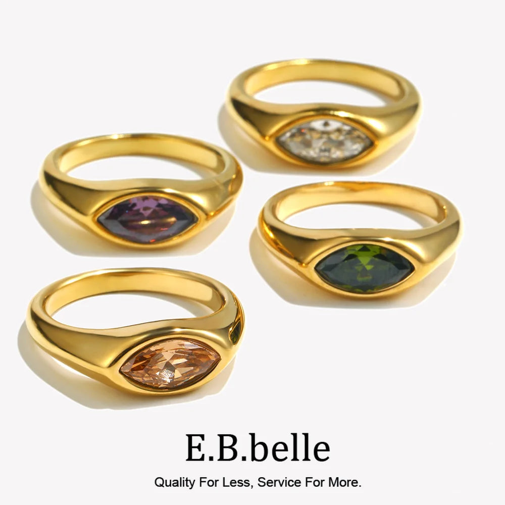 Coloured Zircon Signet Ring