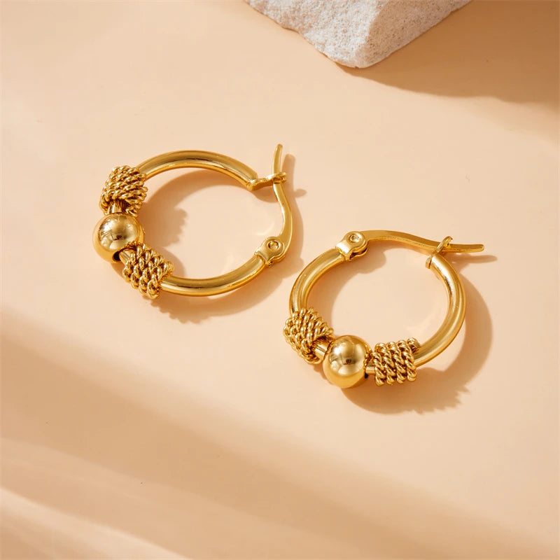 Woven Round Hoop Earrings
