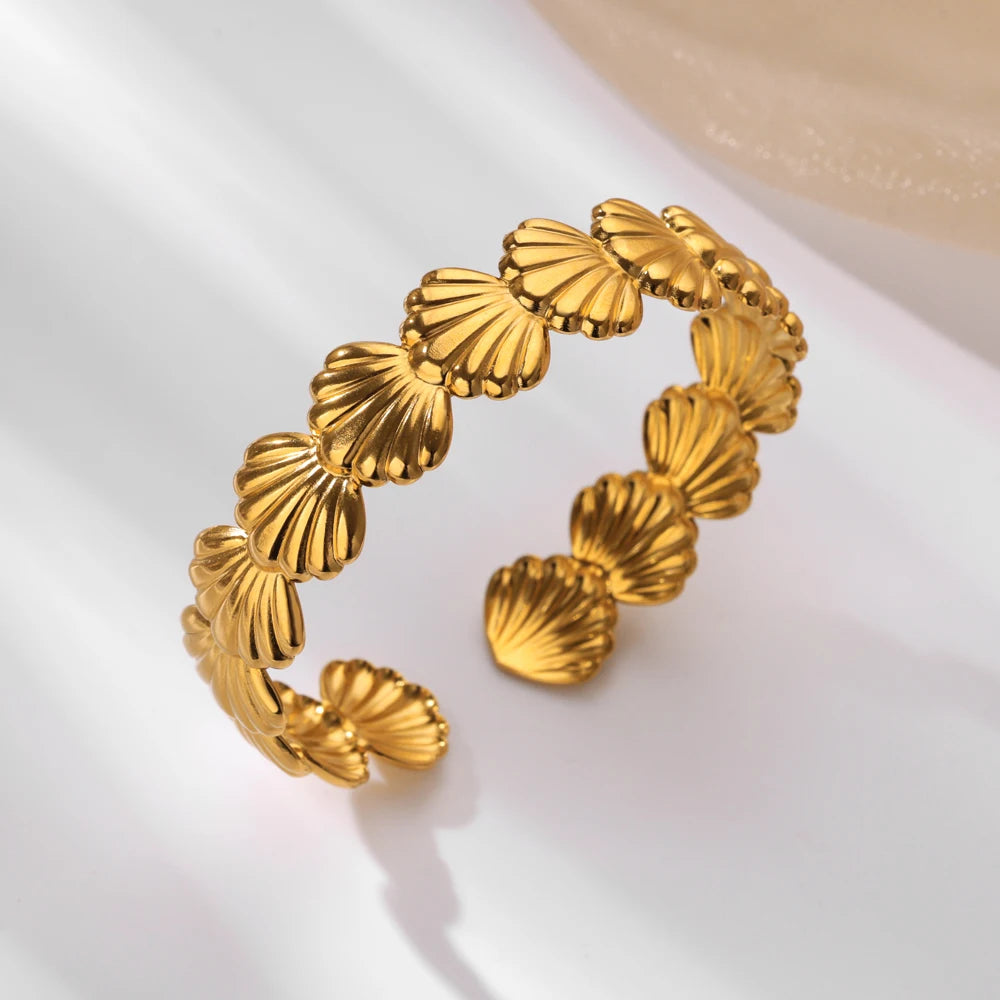 Shell & Starfish Cuff Bracelet