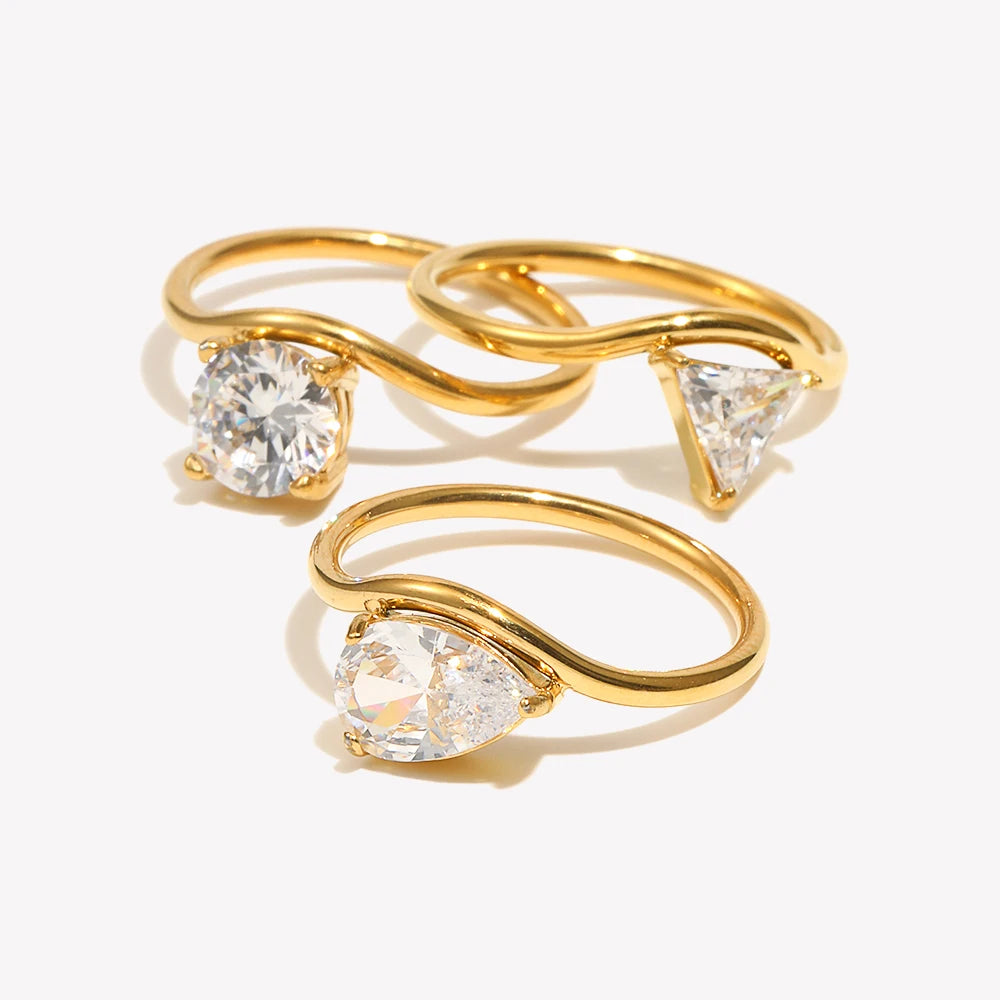 Minimal Wave Zircon Ring