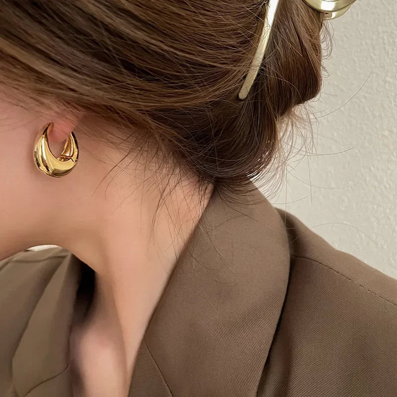 Smooth Chunky Hoop Earrings