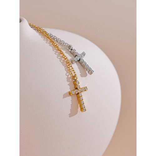 CZ Cross Pendant Necklace