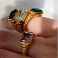 Pearl & Stone Gold Ring on a clean product background
