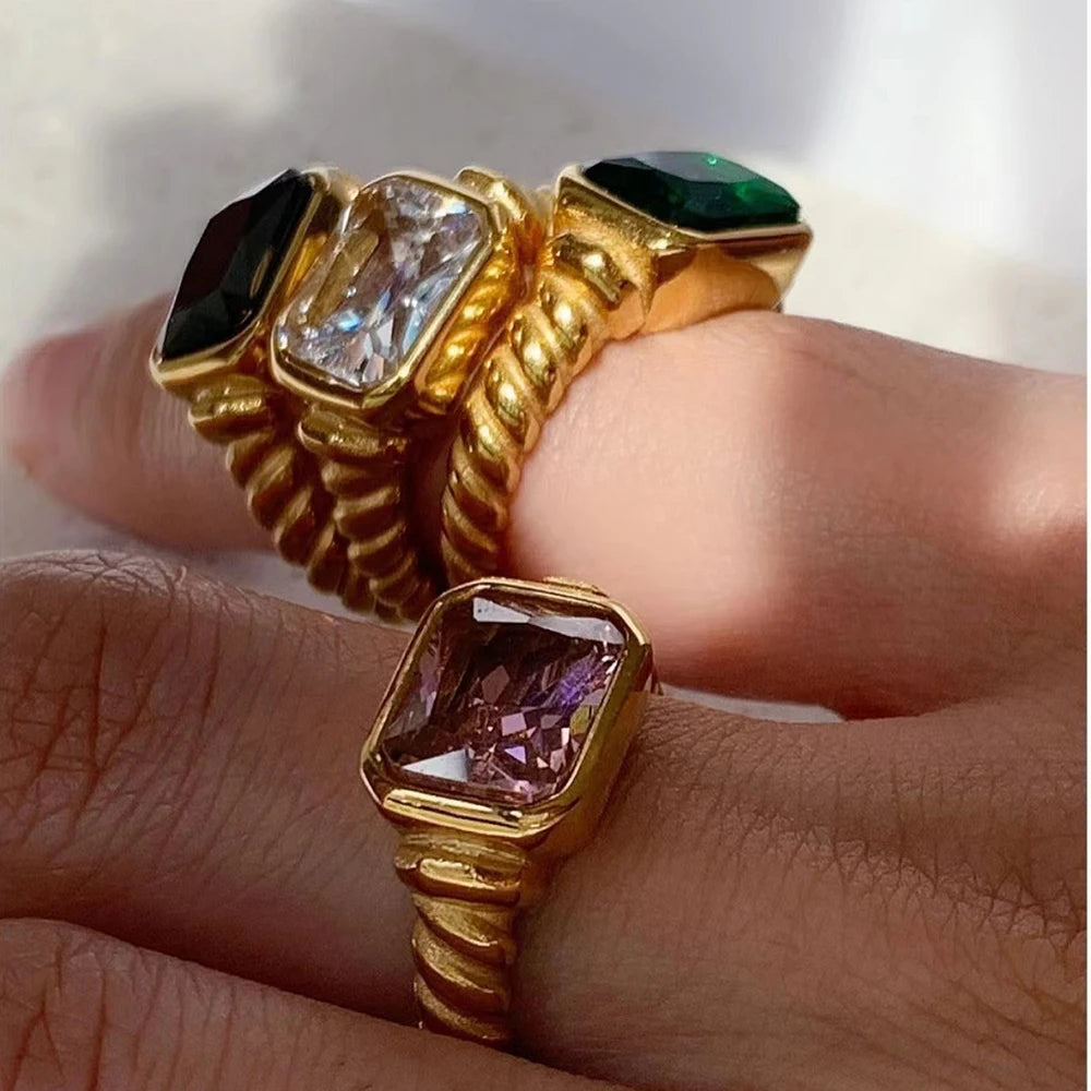 Pearl & Stone Gold Ring on a clean product background
