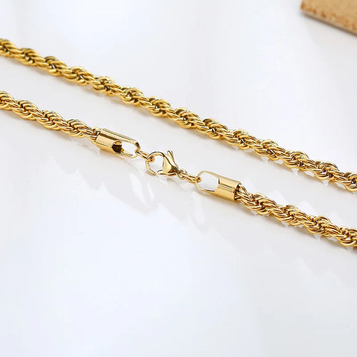 Delicate Gold Rope Chain Necklace on a clean product background