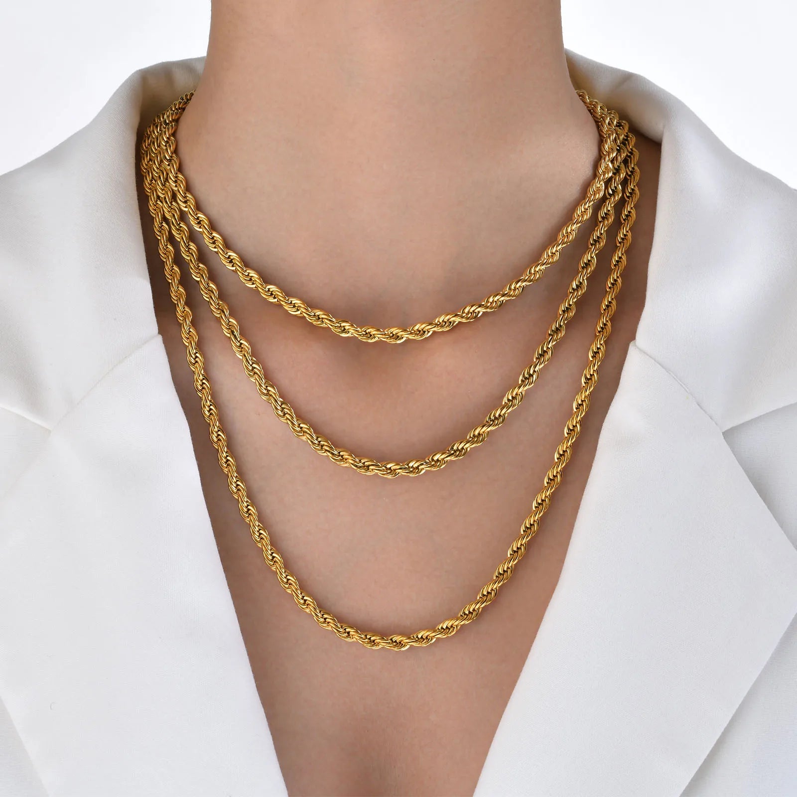 Delicate Gold Rope Chain Necklace