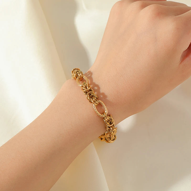Twisted Gold Stainless Steel Bracelet