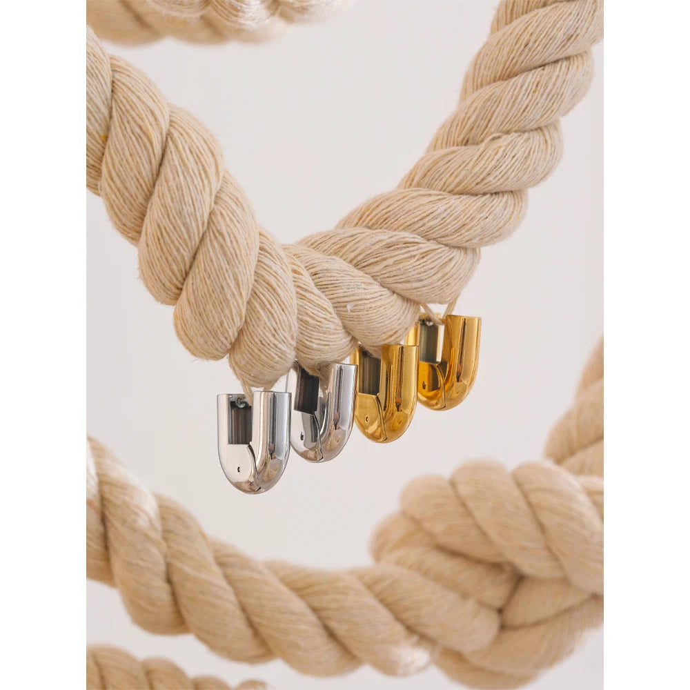 U-Shaped Gold Hoop Earrings
