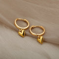 Heart Drop Stainless Steel Earrings on a clean product background