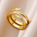Oval Open Gold Ring on a clean product background